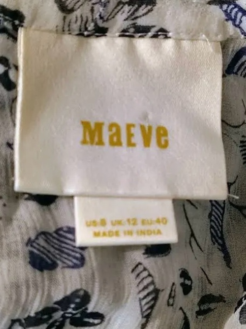 Maeve Anthropologie Sheer Short Sleeve Dress White & Periwinkle Blue Size 0 - Picture 2 of 5